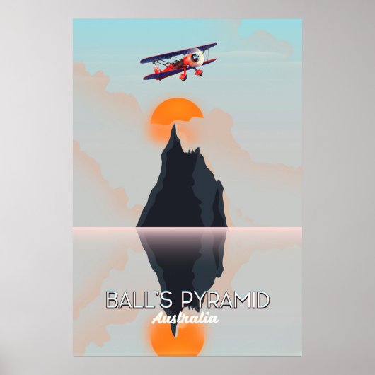 Balls Pyramid Australien Vintages Flugplakat Poster (Vorne)
