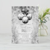 Balls Schneeflocken Winterlandschaft Weihnachten P Einladung (Stehend Vorderseite)