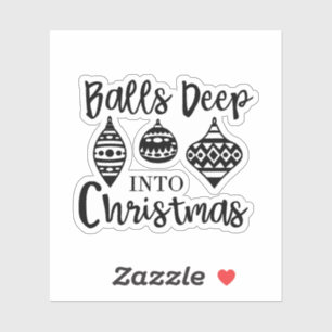 Balls tief in Weihnachten Weihnachten Weihnachten  Aufkleber