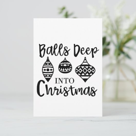 Balls tief in Weihnachten Weihnachten Weihnachten Einladung (Stehend Vorderseite)