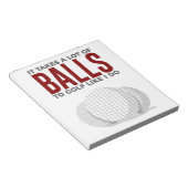 Balls zum Golf, wie ich es tue Notizblock (angewinkelt)