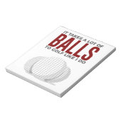 Balls zum Golf, wie ich es tue Notizblock (Rotiert)