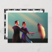 Ballsaal-Tänzer mit Regenschirm Postkarte (Vorne/Hinten)