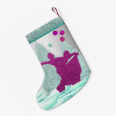 Ballsaal-Tänzer mit Verzierungs-Baum-Schnee Kleiner Weihnachtsstrumpf (Rückseite (Hängend))