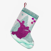 Ballsaal-Tänzer mit Verzierungs-Baum-Schnee Kleiner Weihnachtsstrumpf (Vorderansicht (hängend))