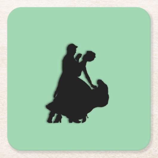Ballsaal-Tänzer-Silhouette Rechteckiger Pappuntersetzer (Vorderseite)
