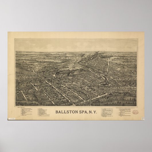 Ballston Wellness-Center New York 1890 Antik Panor Poster (Vorne)