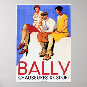 BALLY Chaussure De Sport Old French SHOES Advert Poster