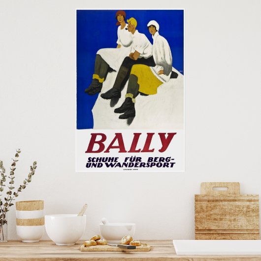 Bally, Winterschuhe, Skiposter Poster (Küche)