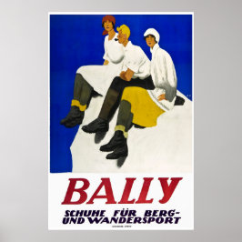 Bally, Winterschuhe, Skiposter Poster