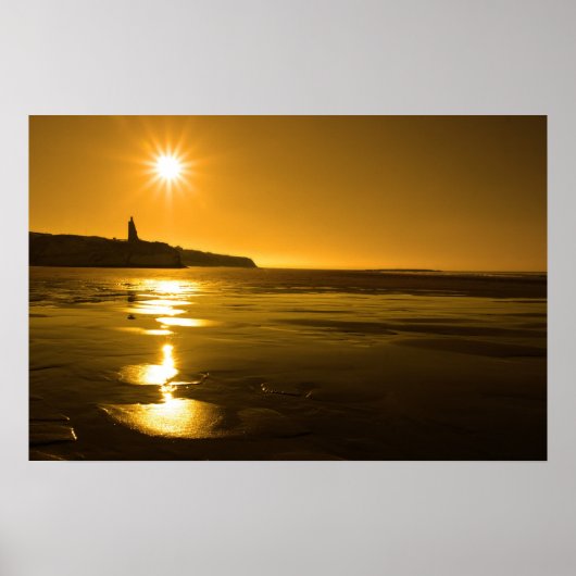 Ballybunion Sonnenuntergang am goldenen Strand Poster (Vorne)