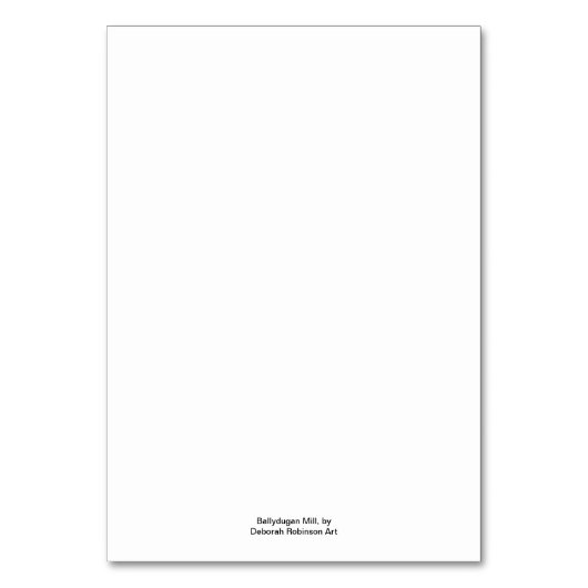 Ballydugan Mill Downpatrick Tischnummer (Rückseite)