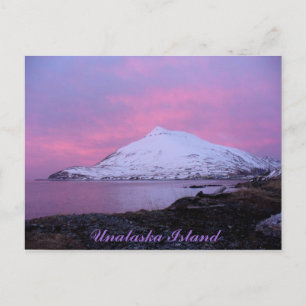 Ballyhoo Mountain, rosa Winter Sunset Postkarte