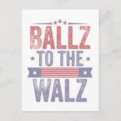 Ballz bei den Wahlen 2024 in Walz Harris Waltz Postkarte (Vorderseite)