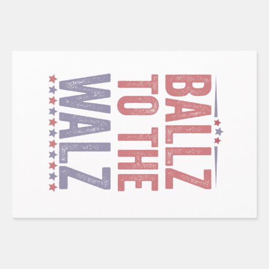 Ballz bei den Walz Harris Walz Wahlen 2024 Geschenkpapier Set (Vorderseite)