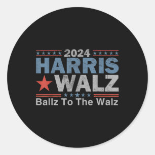 Ballz to The W Harris W 2024 Kalama Harris Waltz 2 Runder Aufkleber