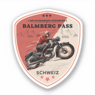 Balmberg Pass - Schweizer Alpen - Motorradtour Aufkleber
