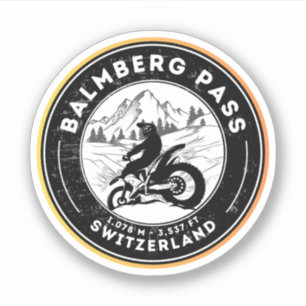 Balmberg Pass Schweizer Alpen Motorradtour Aufkleber
