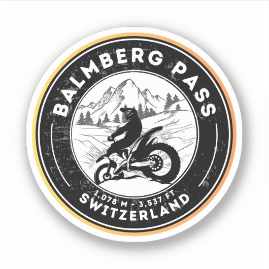 Balmberg Pass - Schweizer Alpen - Motorradtour Aufkleber (Vorderseite)
