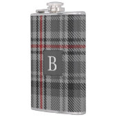 BALMORAL Gray TARTAN Letter Monogram (kann bearbei Flachmann (Links)