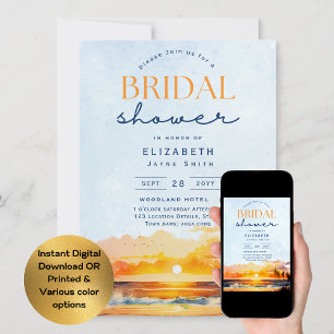 Balmy Days Tropical Sunset Beach Brautparty Einladung