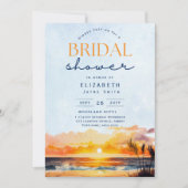 Balmy Days | Tropical Sunset Beach Brautparty Einladung (Vorderseite)