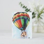 Balonfahrt (Hamster) Postkarten (Stehend Vorderseite)