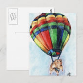 Balonfahrt (Hamster) Postkarten (Vorne/Hinten)