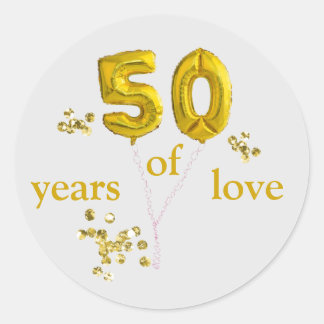 Baloons zum 50. Hochzeitstag DCSA48 Runder Aufkleber