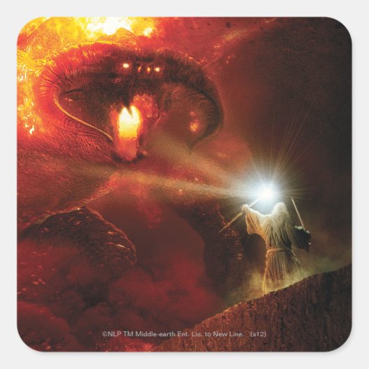 Balrog Versus GANDALF™ Quadratischer Aufkleber (Vorderseite)