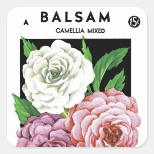 Balsam Seed Packet Label Quadratischer Aufkleber