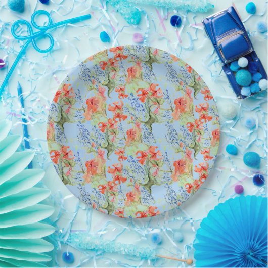 Balsam und Lobelia Blume Plate Pappteller (Party)