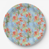 Balsam und Lobelia Blume Plate Pappteller (Vorderseite)