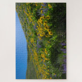 Balsamroot und Lupine in Sage Hills Wenatchee, WA Puzzle (Vertikal)