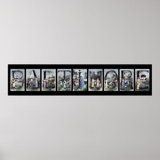 BALTIMORE Alphabet Letter Name Art Poster (Vorne)