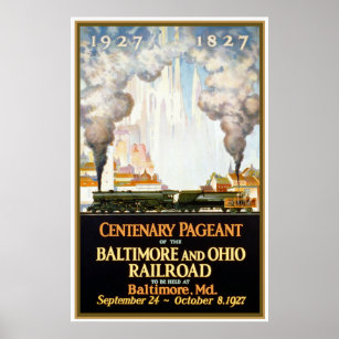 "Baltimore and Ohio Railway" Vintage Travel Poste Poster