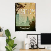 Baltimore Art Deco Design City Poster - Kunstwerke (Heimbüro)