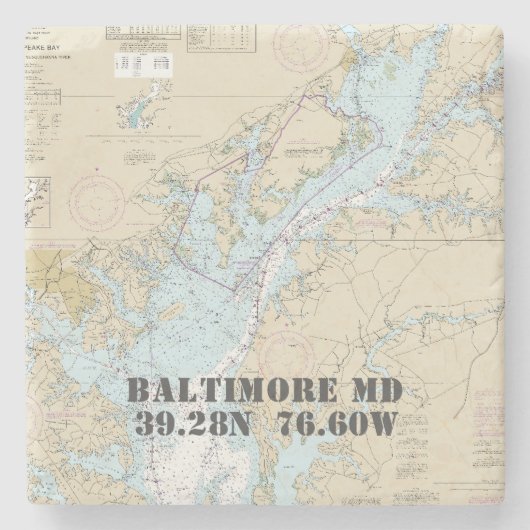 Baltimore Baltimore Landkreis MD Authentisches Dia Steinuntersetzer (Vorderseite)