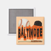BALTIMORE BASEBALL MAGNET (Vorderseite/Rückseite)
