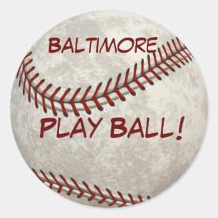 Baltimore Baseball Play Ball! Amerikanische Vergan Runder Aufkleber