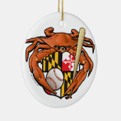 Baltimore-Baseball trägt Krabbe zur Schau Keramik Ornament (Rechts)