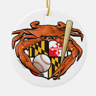 Baltimore-Baseball trägt Krabbe zur Schau Keramik Ornament