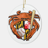 Baltimore-Baseball trägt Krabbe zur Schau Keramik Ornament (Links)