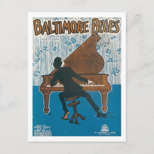 Baltimore Blues Vintage Songbook Cover Postkarte