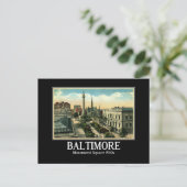 Baltimore, Charles St., Monument Square Vintag Postkarte (Stehend Vorderseite)
