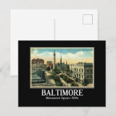 Baltimore, Charles St., Monument Square Vintag Postkarte (Vorne/Hinten)
