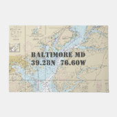 Baltimore Chesapeake ⚓ Latitude Longitude Nautic Fußmatte (Vorderseite)
