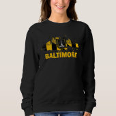 Baltimore City Flag Downtown Skyline Baltimore Sky Sweatshirt (Vorderseite)
