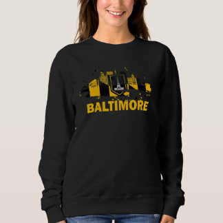 Baltimore City Flag Downtown Skyline Baltimore Sky Sweatshirt
