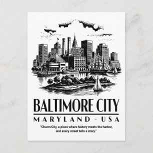 Baltimore City Maryland USA Postkarte